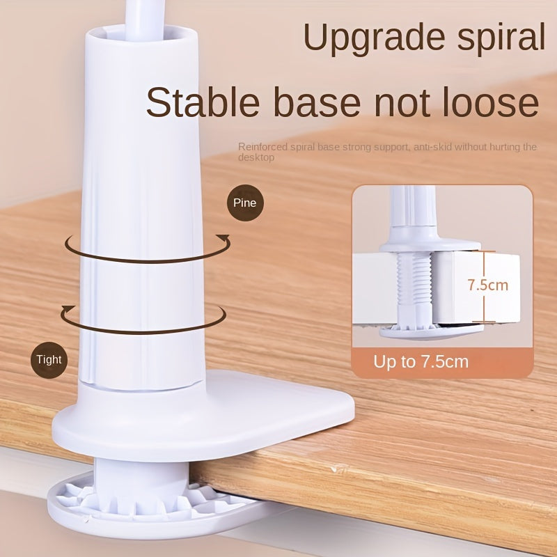 1pc Adjustable Bedside Phone & Tablet Holder - 360° Rotating, Secure Clamp Flexible Gooseneck Arm, Wall-Mountable, ABS Material, for Comfortable Viewing, Tablet Holder Stand