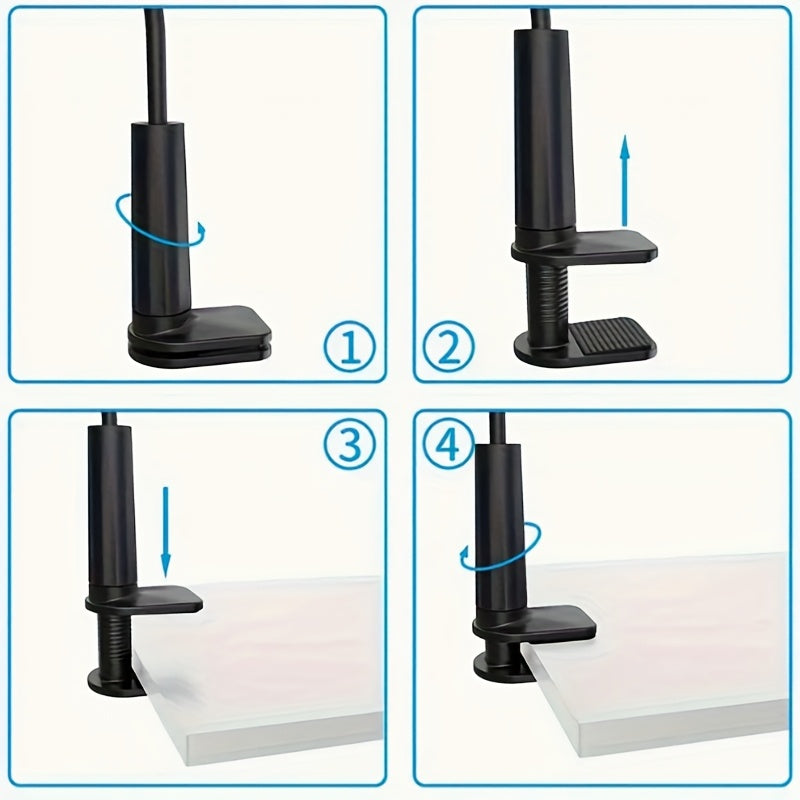1pc Adjustable Bedside Phone & Tablet Holder - 360° Rotating, Secure Clamp Flexible Gooseneck Arm, Wall-Mountable, ABS Material, for Comfortable Viewing, Tablet Holder Stand
