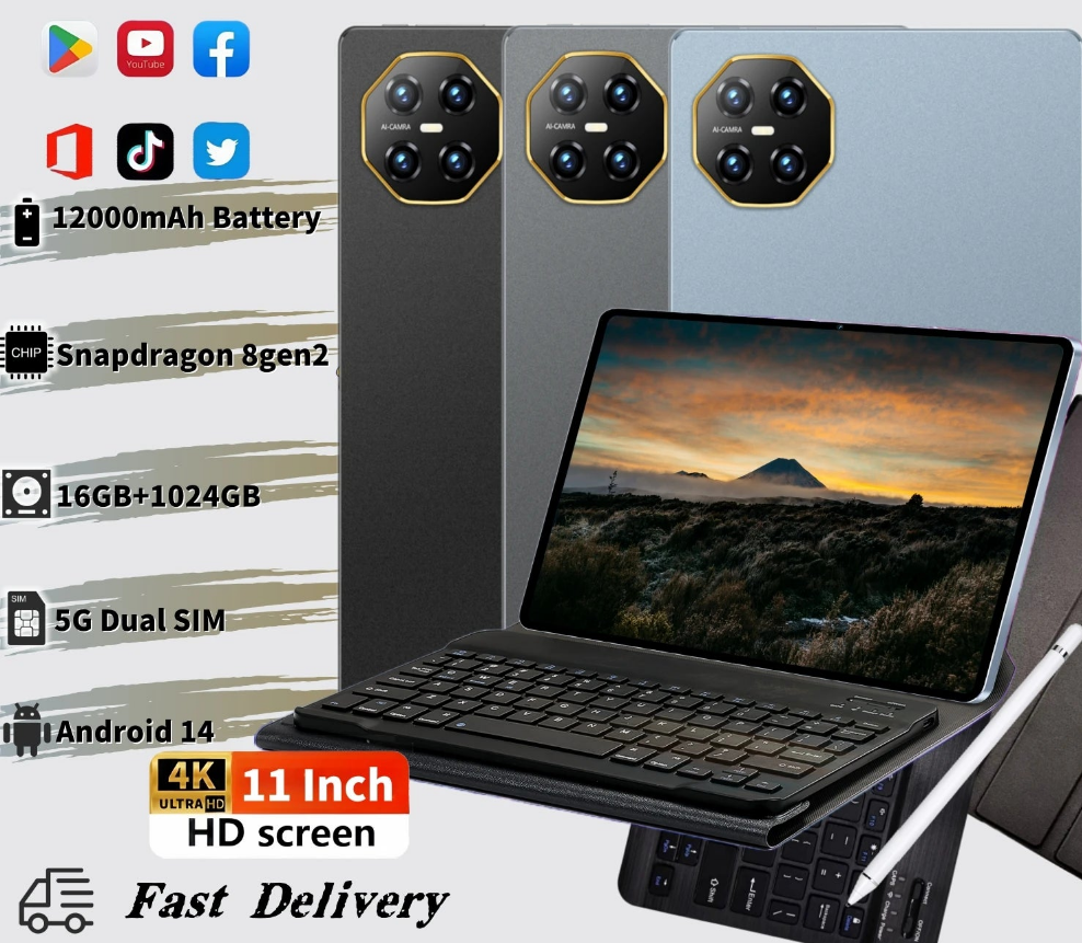 2025 Global Version XioamI PAD 8 Pro Snapdragon 8GEN2 Android 14 Tablet 11Inch HD 16GB+1TB 12000 mAh 5G Dual SIM Wifi Tables PC