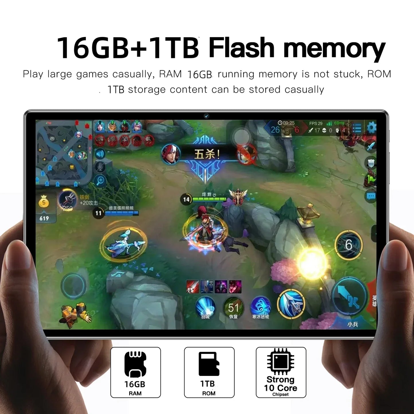 2025 New Pad 15 Pro Tablet Android13 Snapdragon870 11Inch HD 22GB+2TB 20000mAh 5G Dual SIM Bluetooth WiFi GPS Tablet
