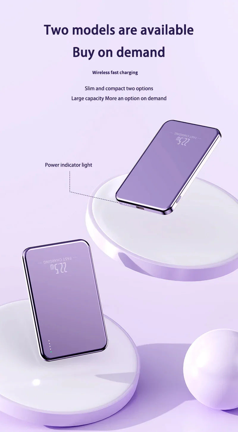 OnePlus 50000mAh Magnetic Power Bank Magnet Wireless Ultra Slim Fast Charge Auxiliary Battery Charging For IPhone Samsung Xiaomi