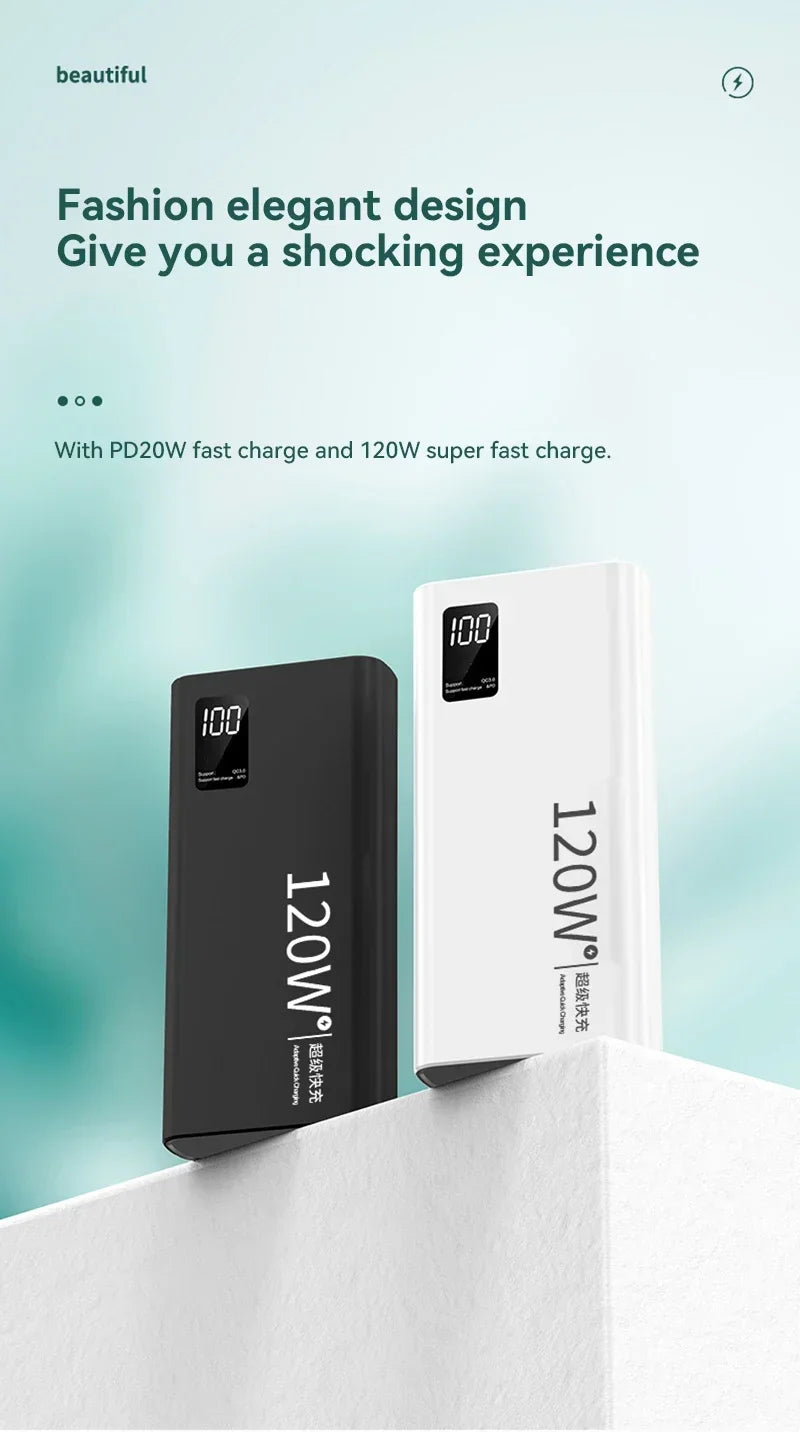 Oneplus 120W 50000mAh Power Bank High Capacity Fast Charging Powerbank Portable Battery Charger For Iphone Samsung Huawei Xiaomi