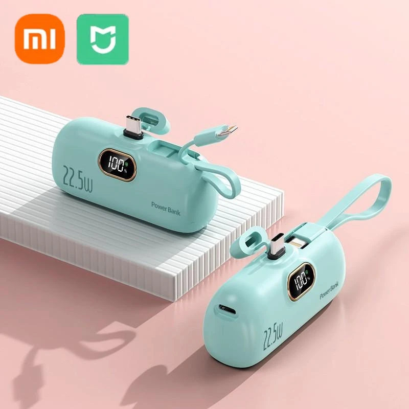 Xiaomi 30000mAh Mini Portable Power Bank Capsule Mobile Power Supply Emergency External Battery Fast Charger For Type-c iPhone