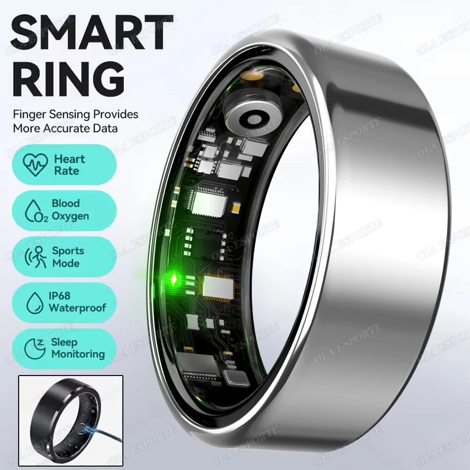 For Xiaomi Smart Ring Men Women Bluetooth Monitor Blood HeartRate Blood Oxygen Monitor Smartring MultiSport 5ATM Waterproof 2025
