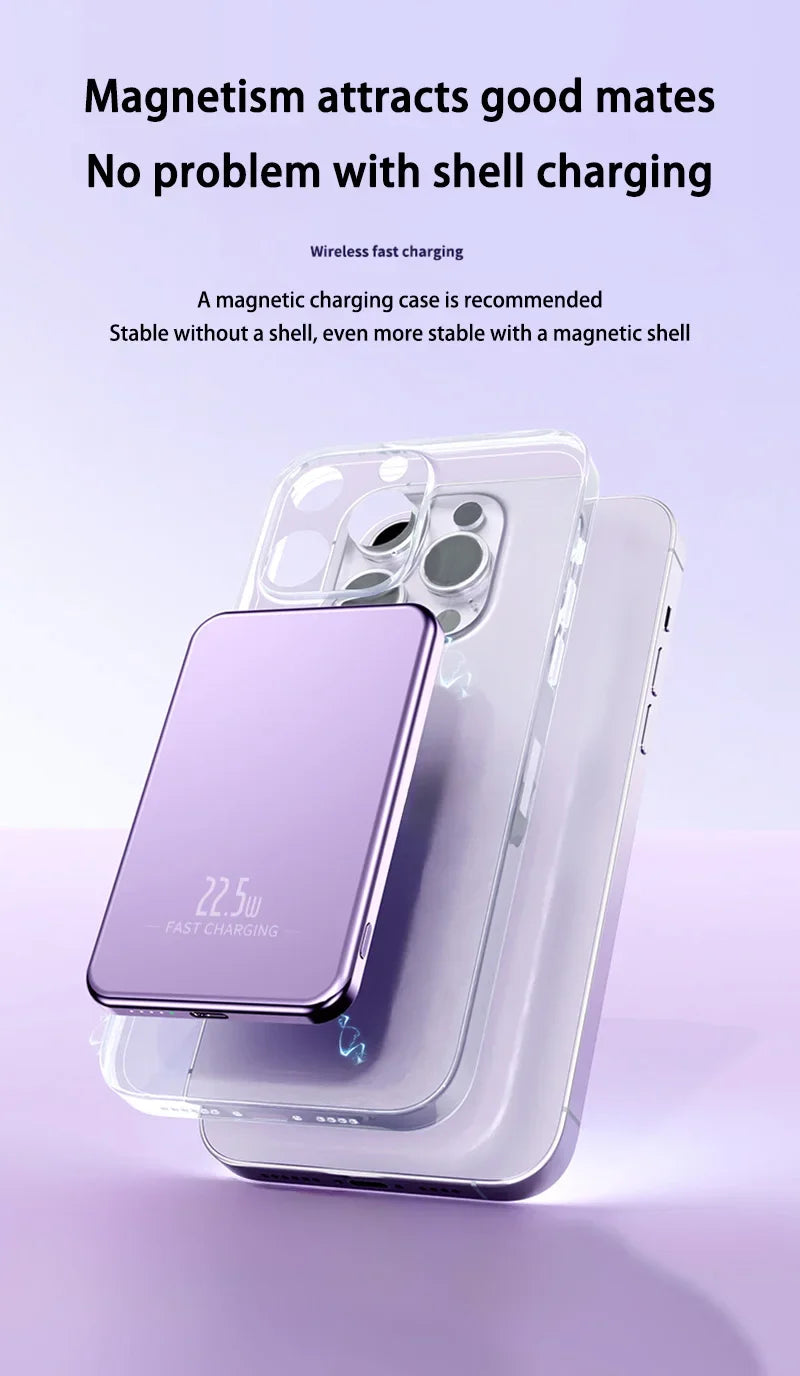 OnePlus 50000mAh Magnetic Power Bank Magnet Wireless Ultra Slim Fast Charge Auxiliary Battery Charging For IPhone Samsung Xiaomi