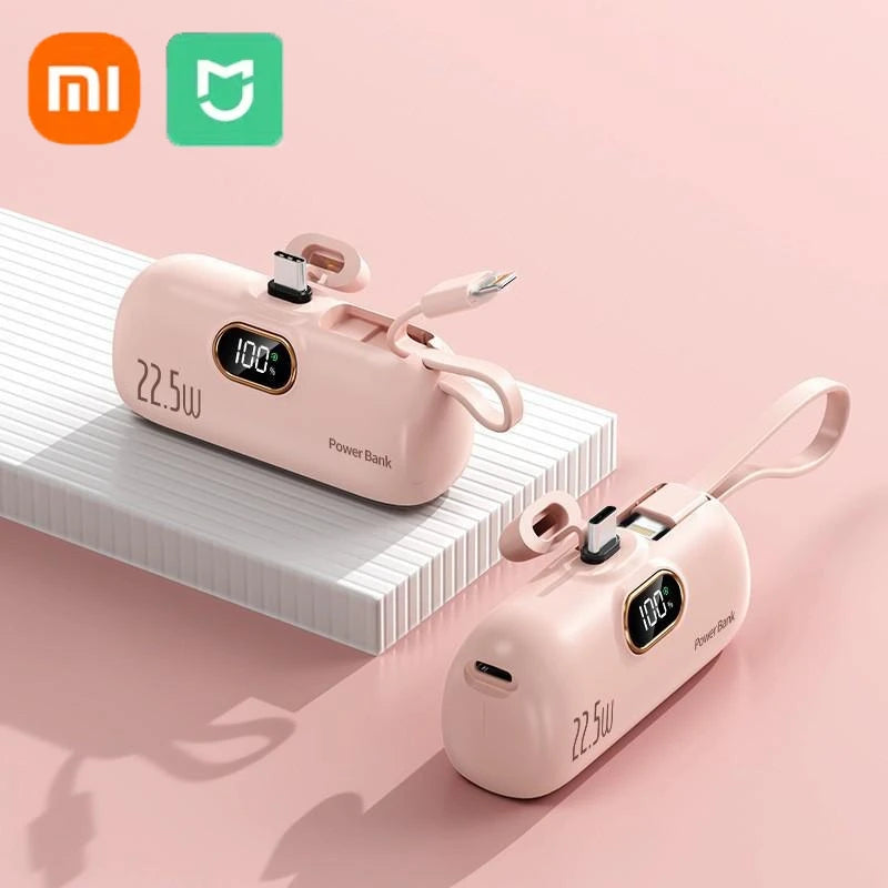 Xiaomi 30000mAh Mini Portable Power Bank Capsule Mobile Power Supply Emergency External Battery Fast Charger For Type-c iPhone