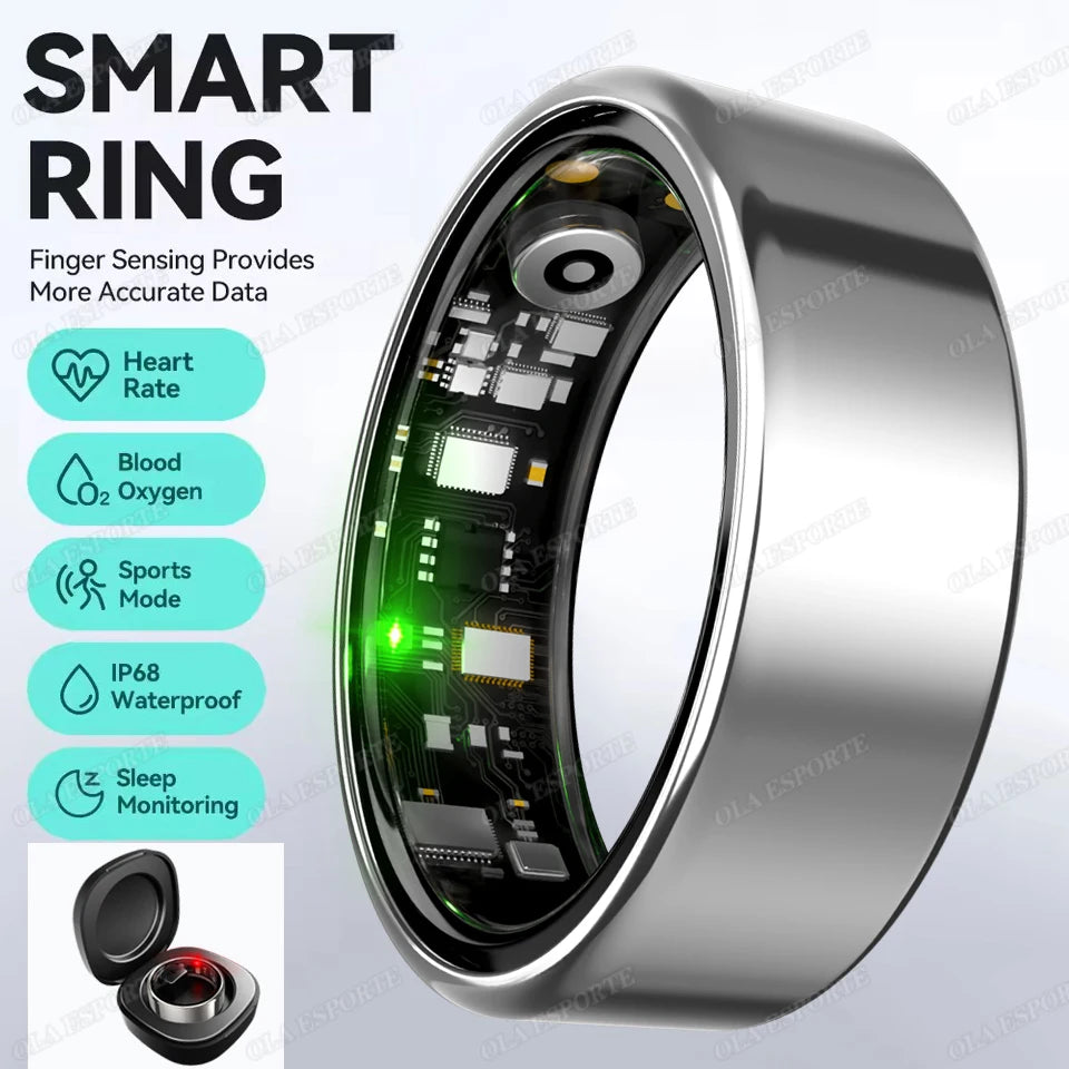 For Xiaomi Smart Ring Men Women Bluetooth Monitor Blood HeartRate Blood Oxygen Monitor Smartring MultiSport 5ATM Waterproof 2025