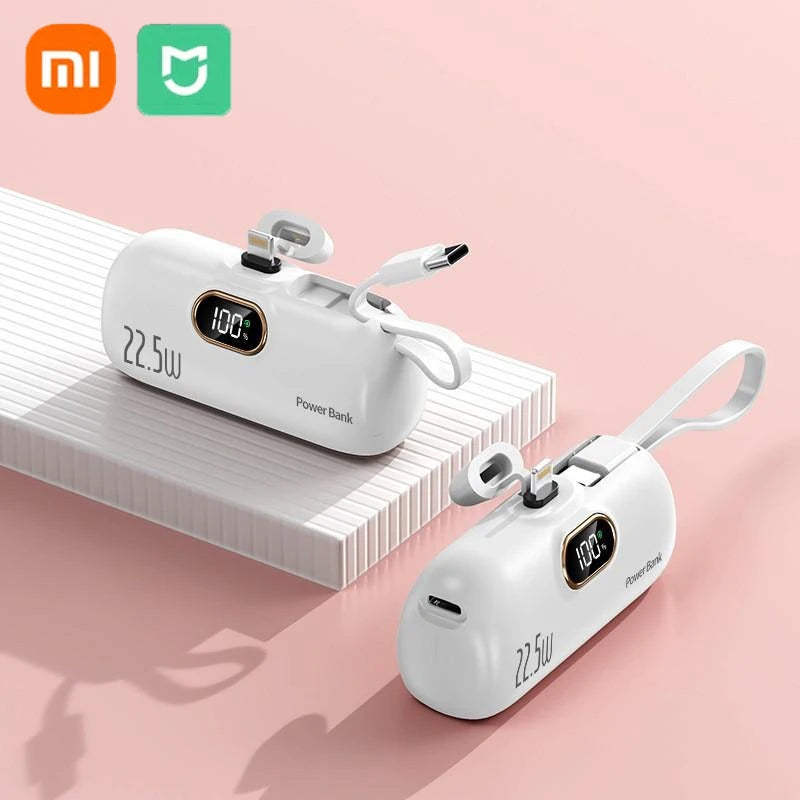 Xiaomi 30000mAh Mini Portable Power Bank Capsule Mobile Power Supply Emergency External Battery Fast Charger For Type-c iPhone