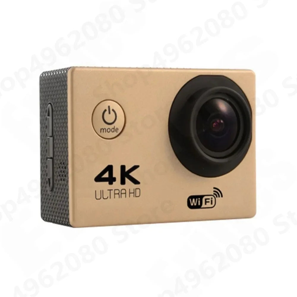 Action Camera 4K Ultra HD Waterproof 2.0-inch Screen WiFi Remote Control 30fps/170D Underwater Helmet Sports Go Video Camera Pro