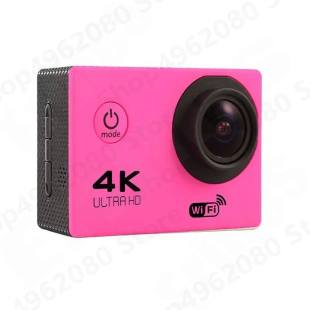 Action Camera 4K Ultra HD Waterproof 2.0-inch Screen WiFi Remote Control 30fps/170D Underwater Helmet Sports Go Video Camera Pro