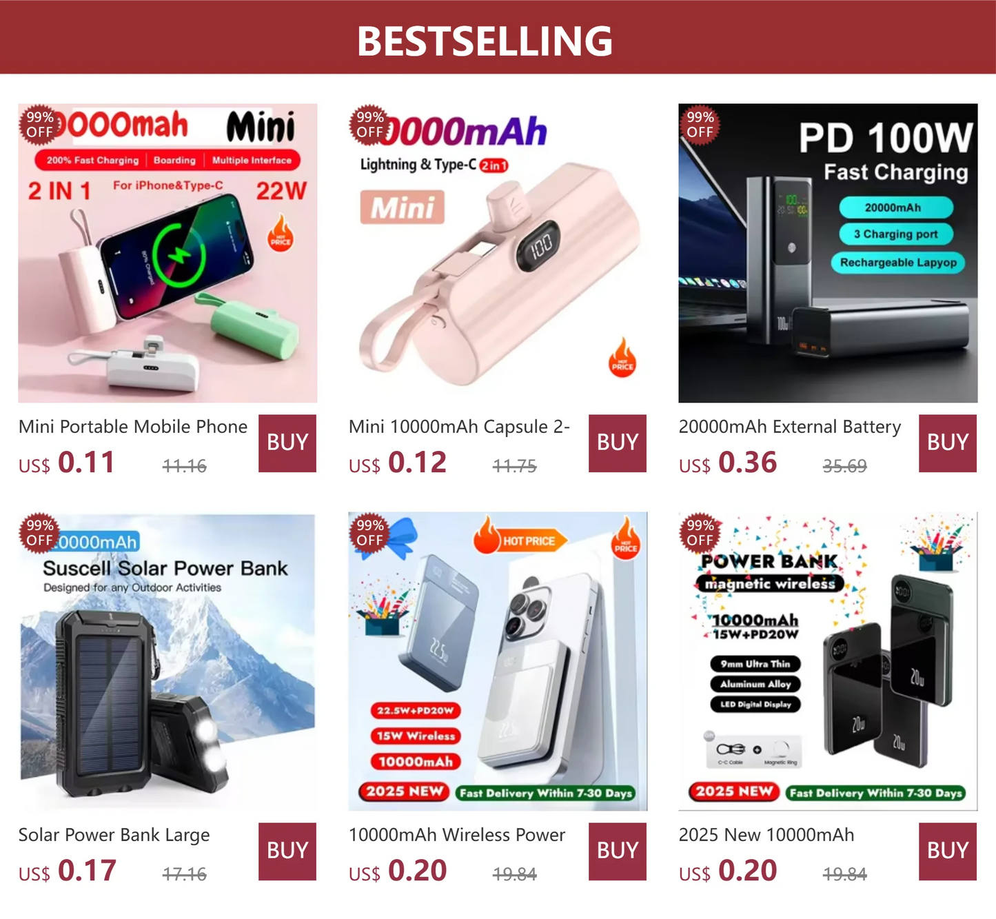 Mini Portable Mobile Phone Charger External Battery Power Bank Plug and Play Suitable for Apple Samsung Huawei Xiaomi 10000mAh