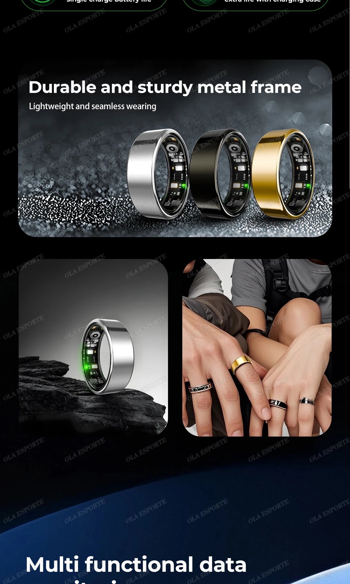 For Xiaomi Smart Ring Men Women Bluetooth Monitor Blood HeartRate Blood Oxygen Monitor Smartring MultiSport 5ATM Waterproof 2025