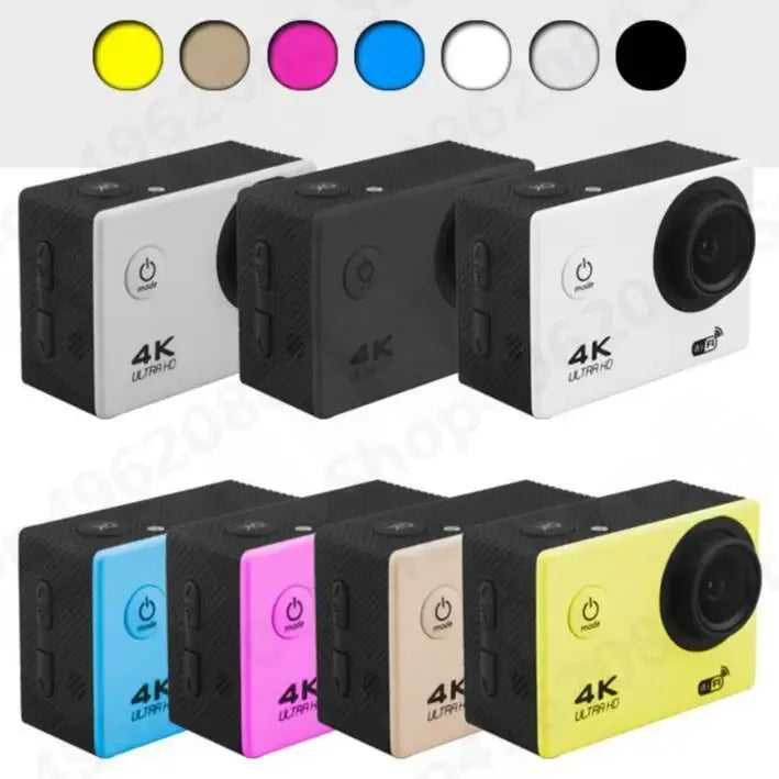 Action Camera 4K Ultra HD Waterproof 2.0-inch Screen WiFi Remote Control 30fps/170D Underwater Helmet Sports Go Video Camera Pro
