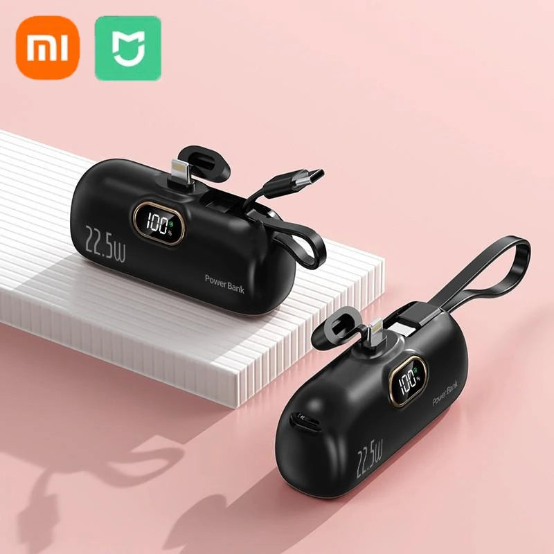 Xiaomi 30000mAh Mini Portable Power Bank Capsule Mobile Power Supply Emergency External Battery Fast Charger For Type-c iPhone