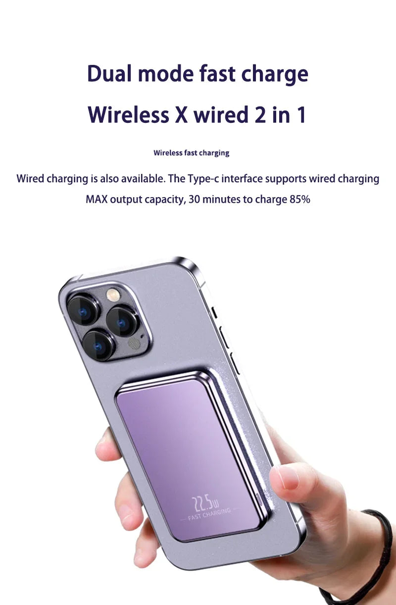 OnePlus 50000mAh Magnetic Power Bank Magnet Wireless Ultra Slim Fast Charge Auxiliary Battery Charging For IPhone Samsung Xiaomi