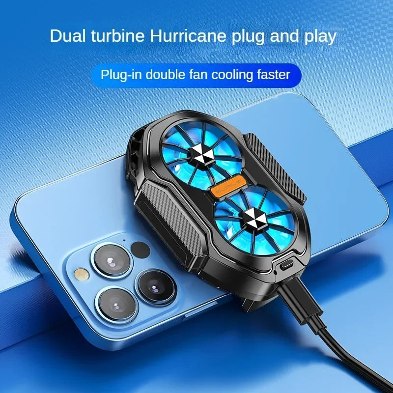 FS01 Dual Fan For Phone Ice Cooling Universal Rechargeable Mobile Phone Cooler, Long Lasting, Stronger Cooling, Air Cooling Fan