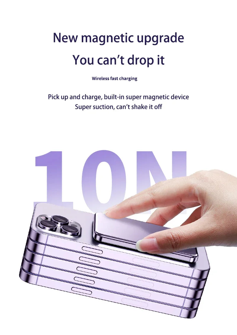 OnePlus 50000mAh Magnetic Power Bank Magnet Wireless Ultra Slim Fast Charge Auxiliary Battery Charging For IPhone Samsung Xiaomi