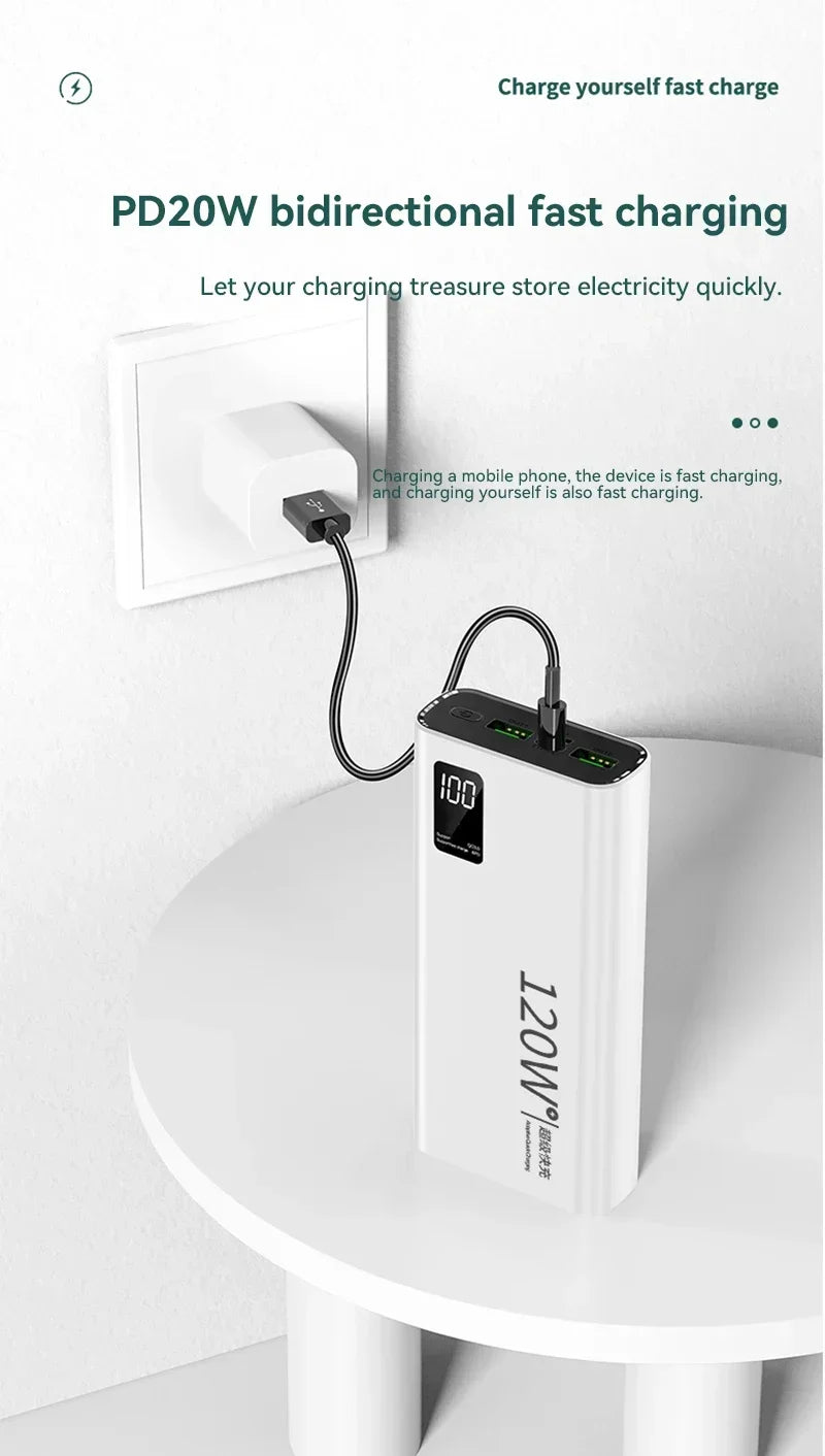 Oneplus 120W 50000mAh Power Bank High Capacity Fast Charging Powerbank Portable Battery Charger For Iphone Samsung Huawei Xiaomi