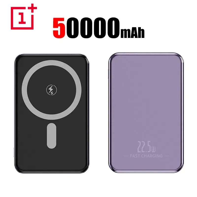 OnePlus 50000mAh Magnetic Power Bank Magnet Wireless Ultra Slim Fast Charge Auxiliary Battery Charging For IPhone Samsung Xiaomi