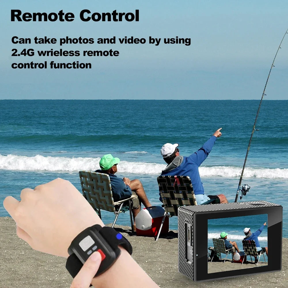 Ultra HD 4K/30fps WiFi 2.0-inch 170D Waterproof Helmet Video Recording Cameras Sport Cam With Remote Control Action Camera