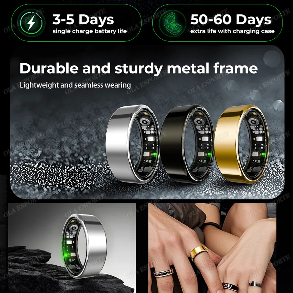 For Xiaomi Smart Ring Men Women Bluetooth Monitor Blood HeartRate Blood Oxygen Monitor Smartring MultiSport 5ATM Waterproof 2025
