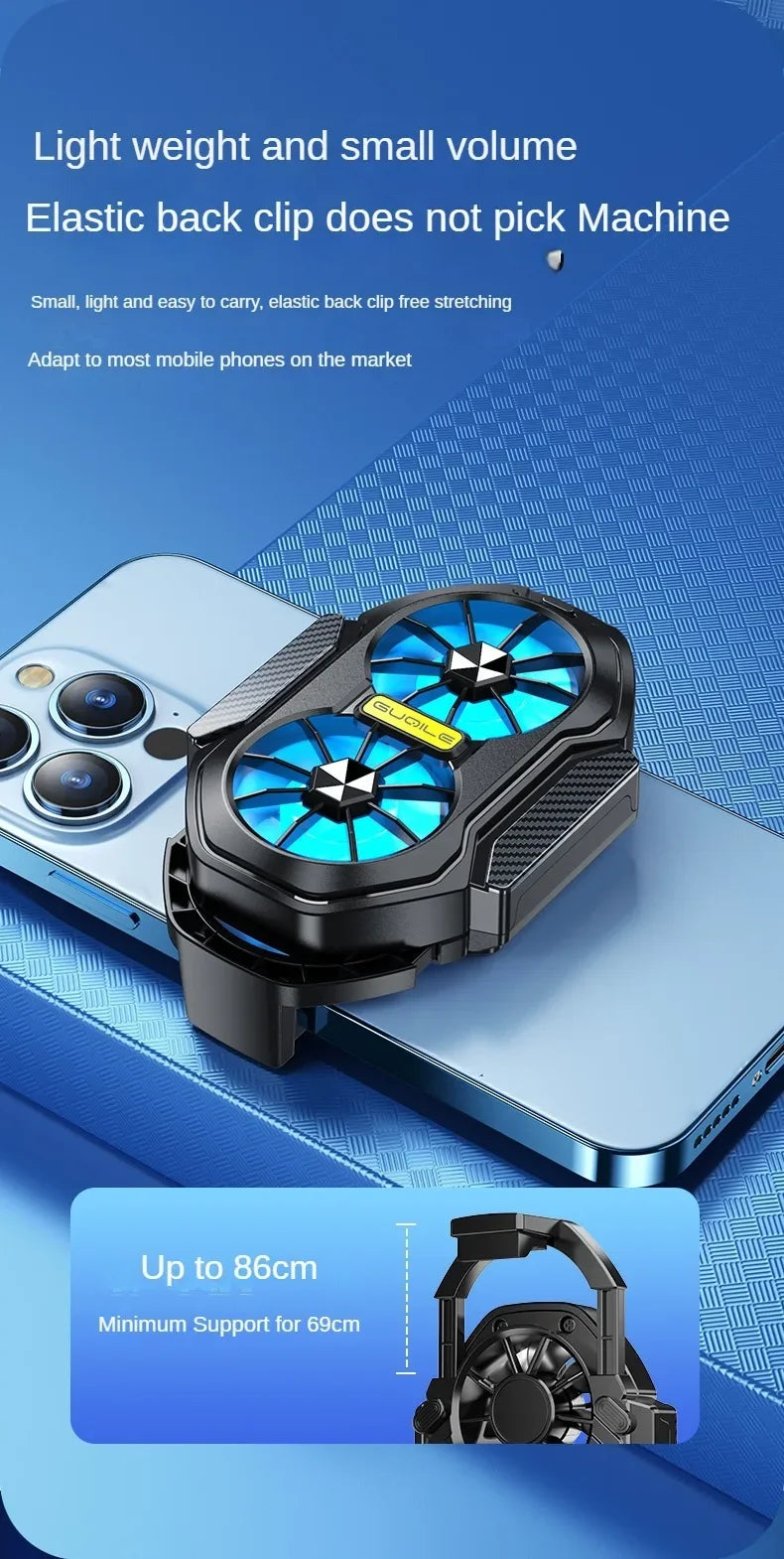 FS01 Dual Fan For Phone Ice Cooling Universal Rechargeable Mobile Phone Cooler, Long Lasting, Stronger Cooling, Air Cooling Fan