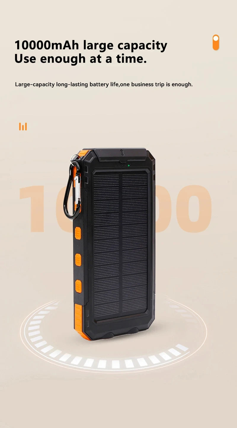 ONEPLUS 50000mAh Solar Power Bank Portable Charging Poverbank External Battery Charger Strong Light LDE Light for iphone Samsung