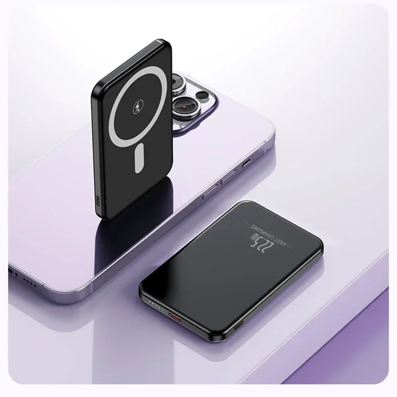 OnePlus 50000mAh Magnetic Power Bank Magnet Wireless Ultra Slim Fast Charge Auxiliary Battery Charging For IPhone Samsung Xiaomi