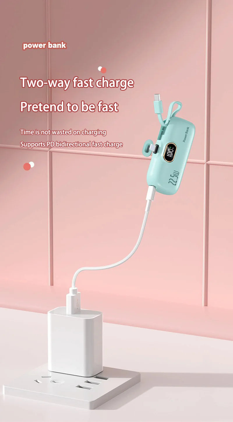 Xiaomi 30000mAh Mini Portable Power Bank Capsule Mobile Power Supply Emergency External Battery Fast Charger For Type-c iPhone