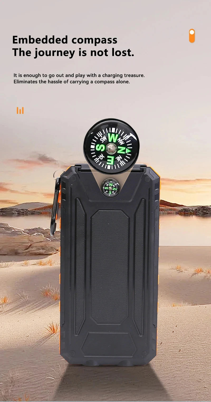 ONEPLUS 50000mAh Solar Power Bank Portable Charging Poverbank External Battery Charger Strong Light LDE Light for iphone Samsung