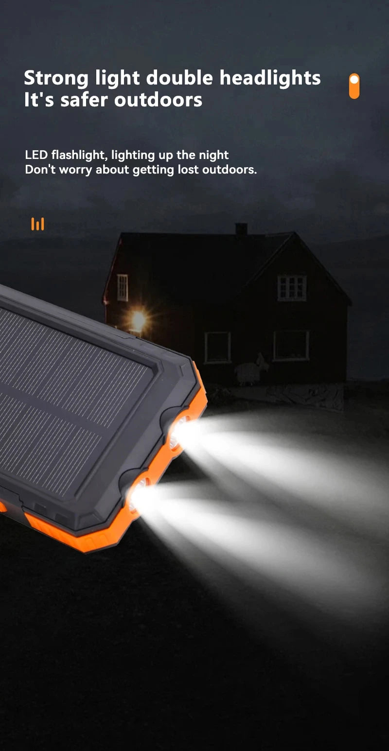 ONEPLUS 50000mAh Solar Power Bank Portable Charging Poverbank External Battery Charger Strong Light LDE Light for iphone Samsung