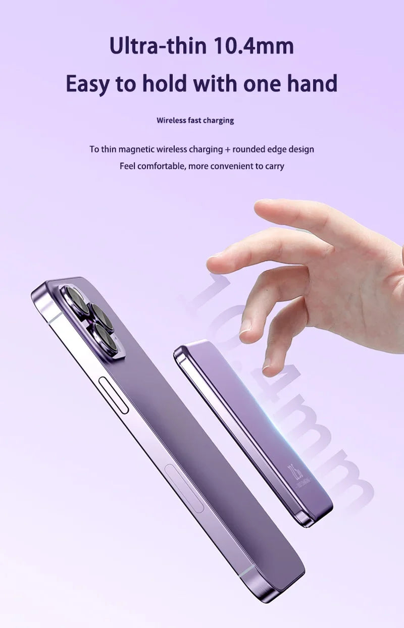 OnePlus 50000mAh Magnetic Power Bank Magnet Wireless Ultra Slim Fast Charge Auxiliary Battery Charging For IPhone Samsung Xiaomi