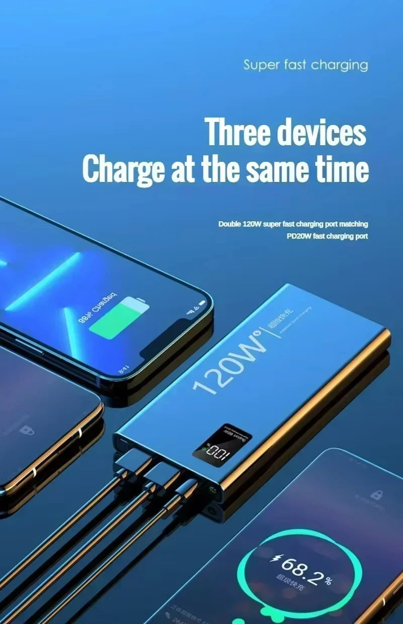 Oneplus 120W 50000mAh Power Bank High Capacity Fast Charging Powerbank Portable Battery Charger For Iphone Samsung Huawei Xiaomi