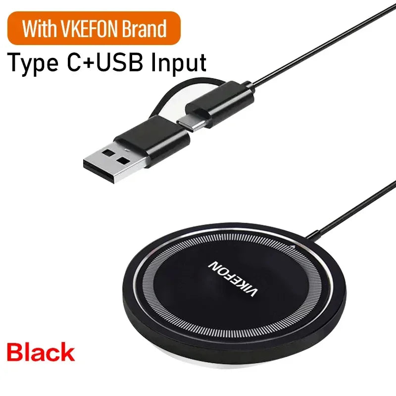 100W Magnetic Wireless Charger Pad USB + Type C For Magsafe iPhone 16 15 14 13 12 Pro Max Fast Charging Dock Station Chargers