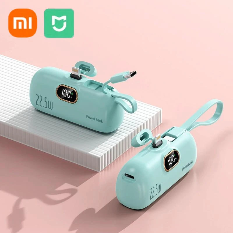 Xiaomi 30000mAh Mini Portable Power Bank Capsule Mobile Power Supply Emergency External Battery Fast Charger For Type-c iPhone