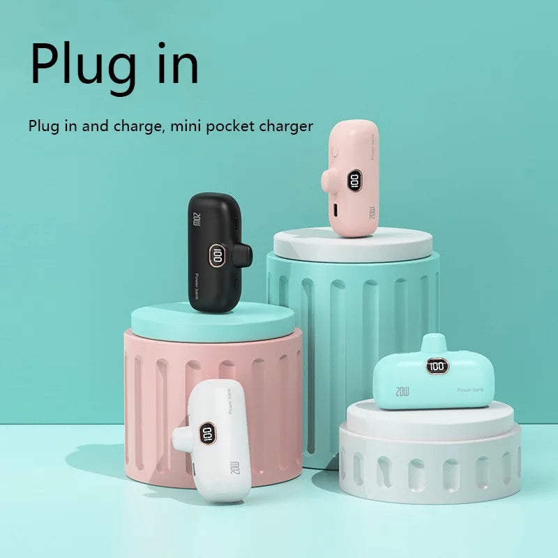 Xiaomi 30000mAh Mini Portable Power Bank Capsule Mobile Power Supply Emergency External Battery Fast Charger For Type-c iPhone