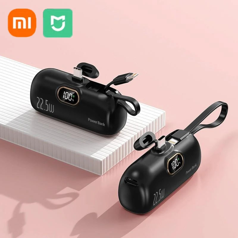 Xiaomi 30000mAh Mini Portable Power Bank Capsule Mobile Power Supply Emergency External Battery Fast Charger For Type-c iPhone