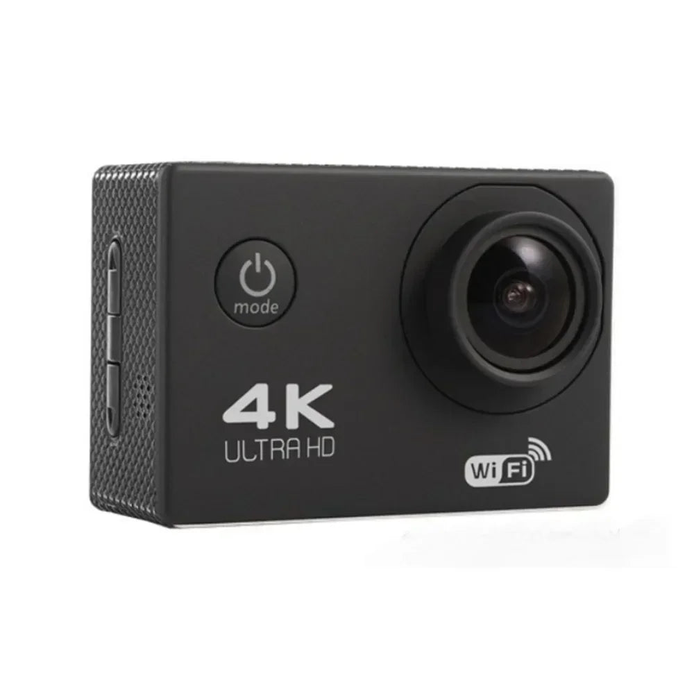 Action Camera 4K Ultra HD Waterproof 2.0-inch Screen WiFi Remote Control 30fps/170D Underwater Helmet Sports Go Video Camera Pro