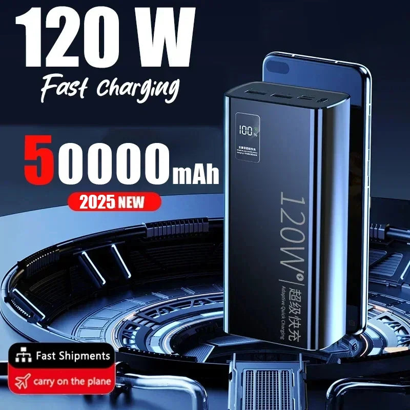 Oneplus 120W 50000mAh Power Bank High Capacity Fast Charging Powerbank Portable Battery Charger For Iphone Samsung Huawei Xiaomi