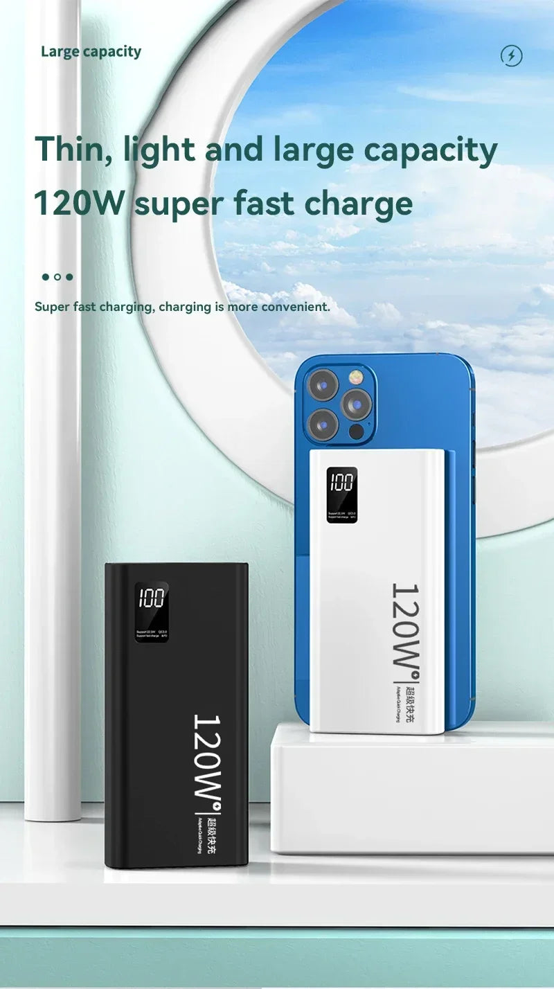 Oneplus 120W 50000mAh Power Bank High Capacity Fast Charging Powerbank Portable Battery Charger For Iphone Samsung Huawei Xiaomi