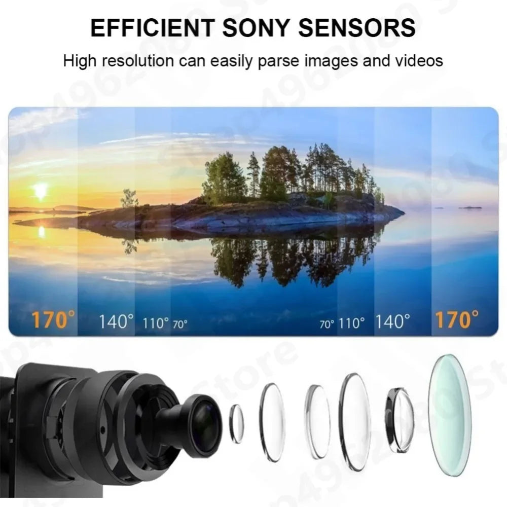 Action Camera 4K Ultra HD Waterproof 2.0-inch Screen WiFi Remote Control 30fps/170D Underwater Helmet Sports Go Video Camera Pro