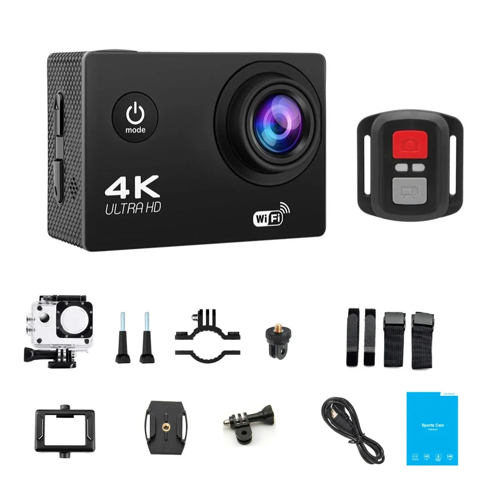 Ultra HD 4K/30fps WiFi 2.0-inch 170D Waterproof Helmet Video Recording Cameras Sport Cam With Remote Control Action Camera