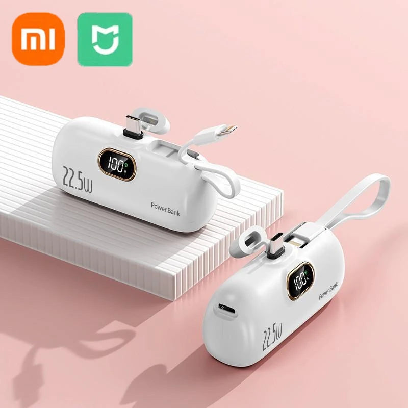 Xiaomi 30000mAh Mini Portable Power Bank Capsule Mobile Power Supply Emergency External Battery Fast Charger For Type-c iPhone