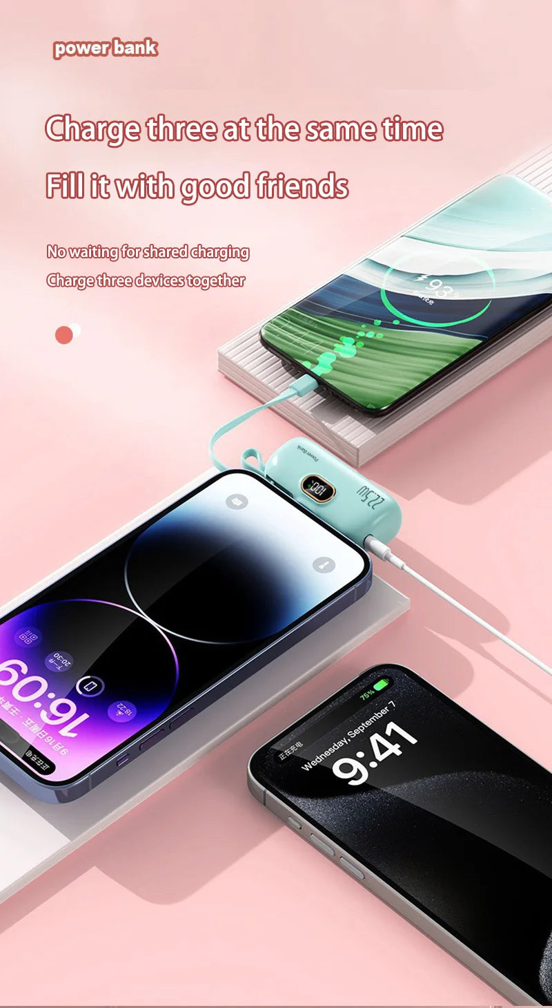 Xiaomi 30000mAh Mini Portable Power Bank Capsule Mobile Power Supply Emergency External Battery Fast Charger For Type-c iPhone