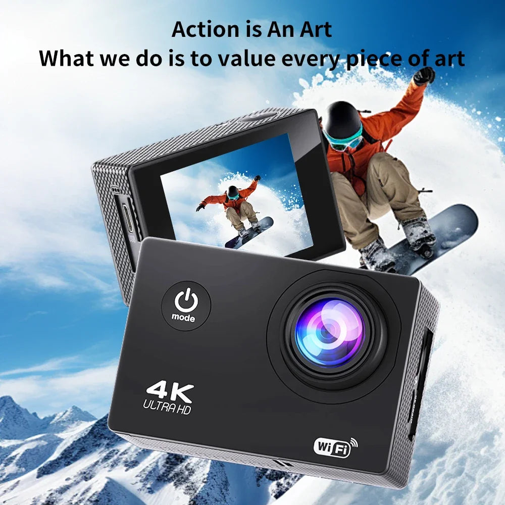 Ultra HD 4K/30fps WiFi 2.0-inch 170D Waterproof Helmet Video Recording Cameras Sport Cam With Remote Control Action Camera