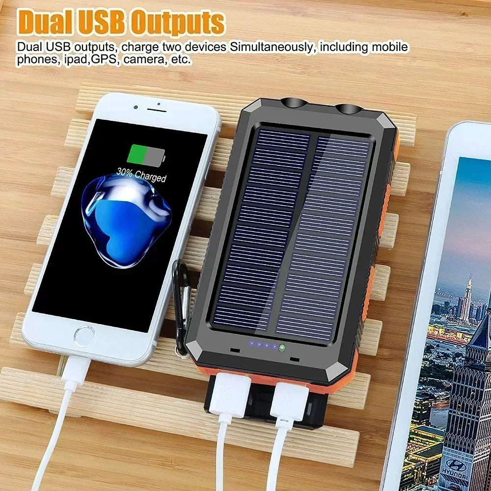 ONEPLUS 50000mAh Solar Power Bank Portable Charging Poverbank External Battery Charger Strong Light LDE Light for iphone Samsung