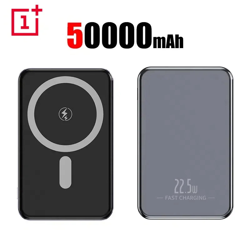 OnePlus 50000mAh Magnetic Power Bank Magnet Wireless Ultra Slim Fast Charge Auxiliary Battery Charging For IPhone Samsung Xiaomi