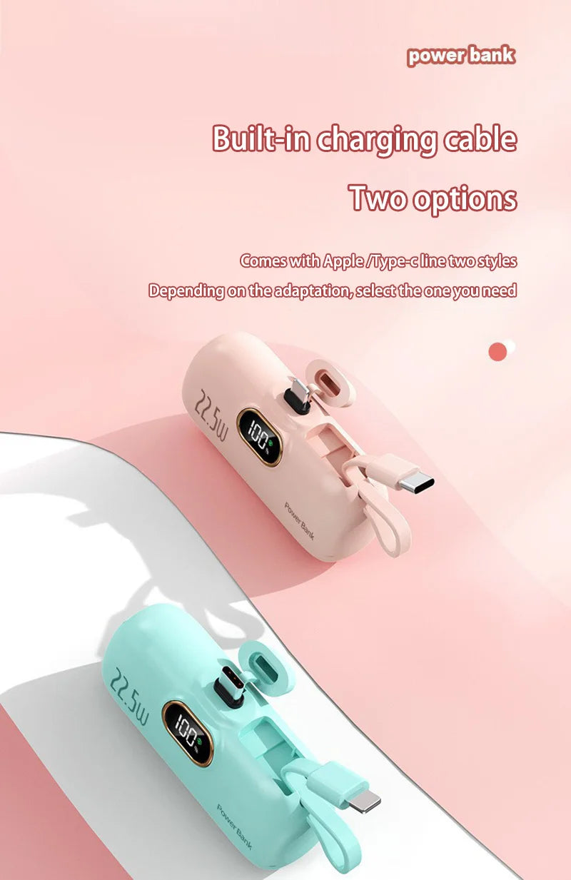 Xiaomi 30000mAh Mini Portable Power Bank Capsule Mobile Power Supply Emergency External Battery Fast Charger For Type-c iPhone