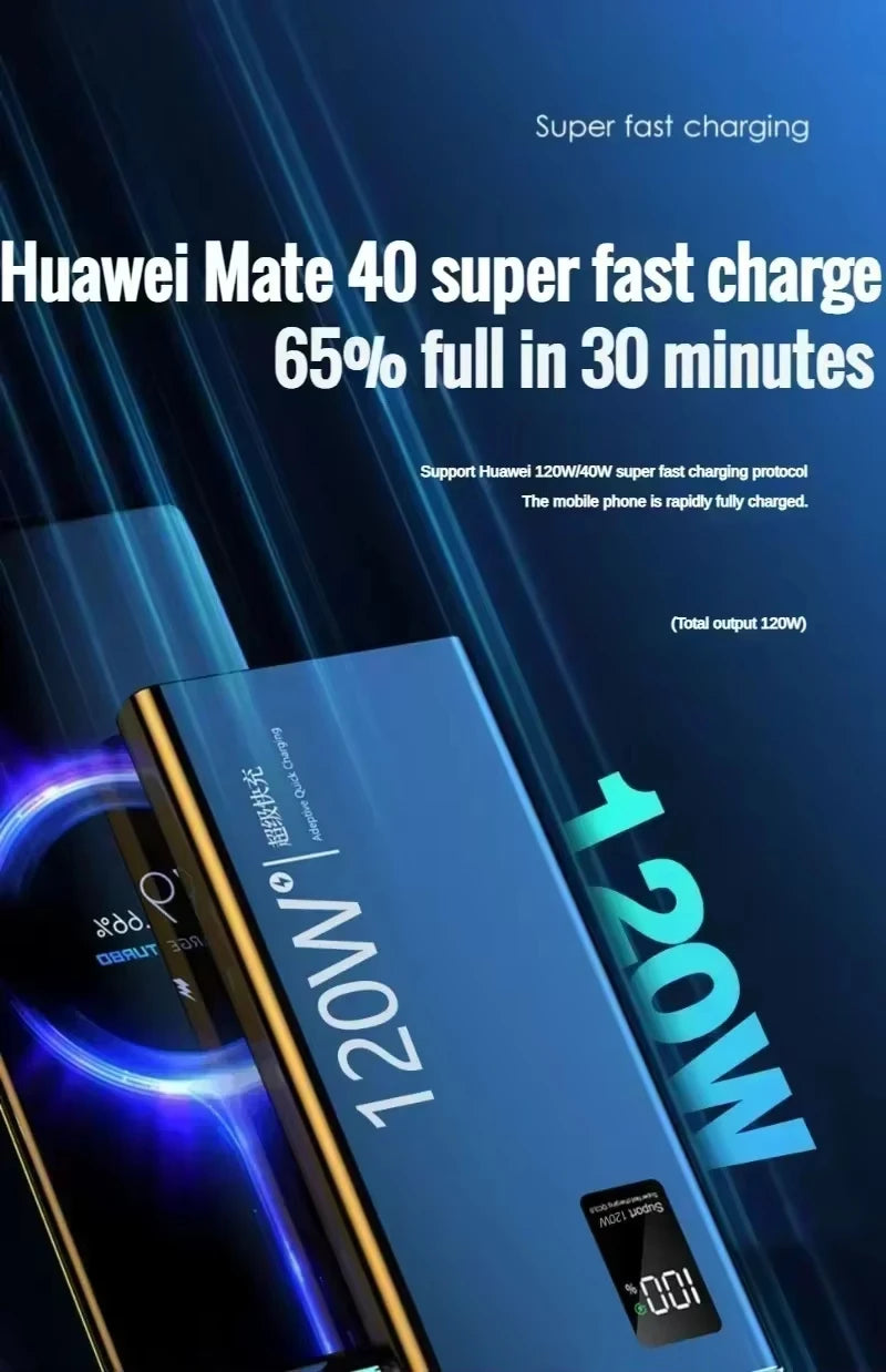 Oneplus 120W 50000mAh Power Bank High Capacity Fast Charging Powerbank Portable Battery Charger For Iphone Samsung Huawei Xiaomi