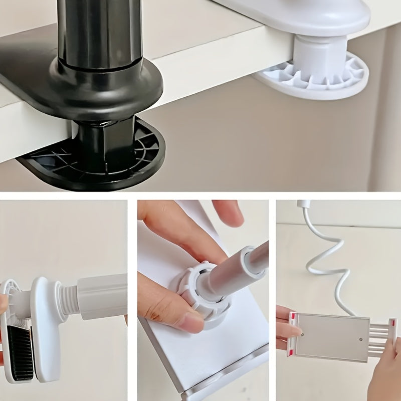 1pc Adjustable Bedside Phone & Tablet Holder - 360° Rotating, Secure Clamp Flexible Gooseneck Arm, Wall-Mountable, ABS Material, for Comfortable Viewing, Tablet Holder Stand